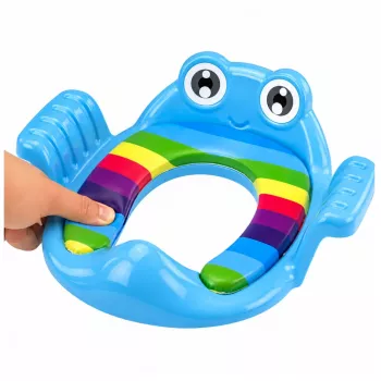LEAN TOYS bērnu tualetes sēdekļa pārvalks – mīksts sēdeklis ar rokturiem, zils