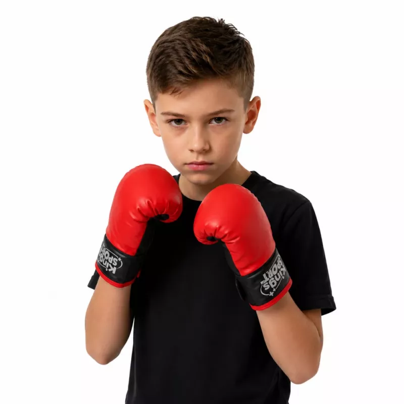 LEAN TOYS Bērnu Muay Thai boksa maisa komplekts ar cimdiem 40x14cm S