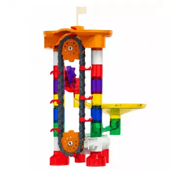 LEAN TOYS Construction Blocks Space Track bumbiņu tuneļiem, krāsains 3D, 85 gab.