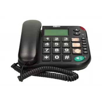 MAXCOM KXT 480 BB vadu telefons ar LCD ekrānu, melns