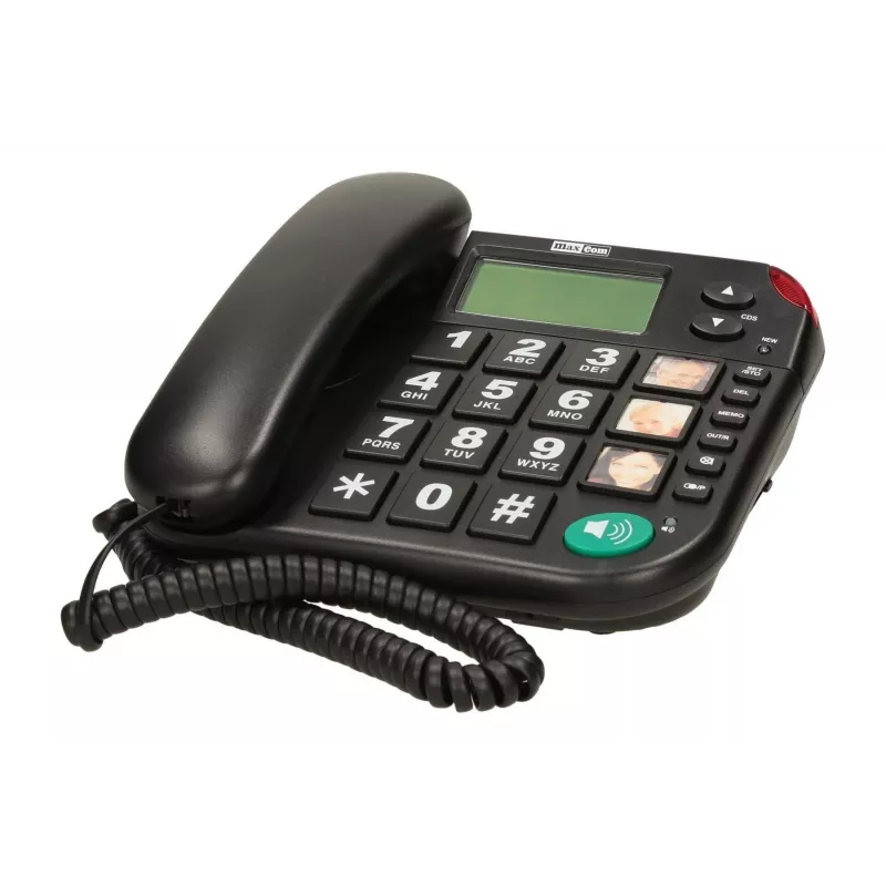 MAXCOM KXT 480 BB vadu telefons ar LCD ekrānu, melns