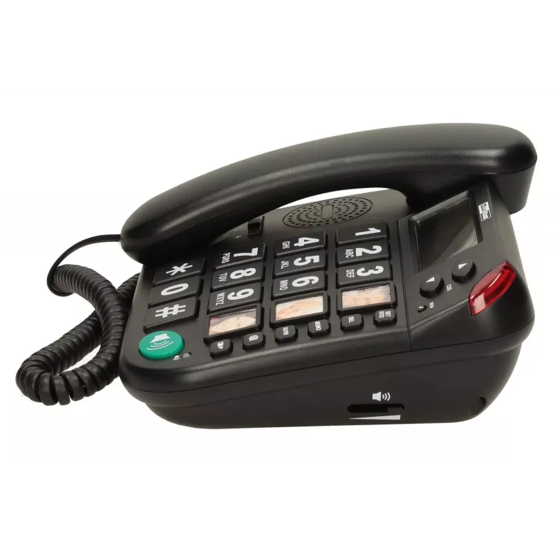 MAXCOM KXT 480 BB vadu telefons ar LCD ekrānu, melns