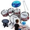 Suprimo K-Drums 1 Bērnu bungu komplekts ar 5 bungām, šķīvi, ķeblīti un irbulīšiem, sarkans