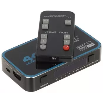 HDMI Switch 4x1 4K 60Hz HDR Dolby Vision HDCP 2.2 18Gbps Metāla