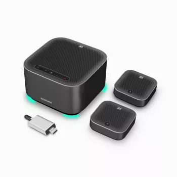 ROCWARE A10W 4K UHD USB 3.1 konferences kamera ar diviem stereo mikrofoniem lielām sapulču telpām, 120° skata leņķis, 4x digitālais tālummaiņa, USB-C, Plug-and-Play, saderīga ar Windows, macOS, Chrome OS