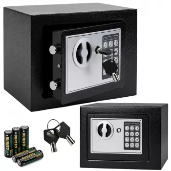 LEAN 31040 elektroniskā mājas seifs dokumentiem, naudai, koda un avārijas atslēgām 6L