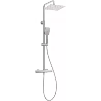 DEANTE NAC_F4HT dušas sistēma ar termostata maisītāju, hromēta, 250 mm apaļa lietus galva, 3 funkciju rokas duša, 1500 mm šļūtene, regulējama stieņa