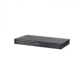 Dahua CS4228-24GT-375 24 portu Gigabit PoE++ pārvaldāmais slēdzis ar 4 SFP uplinkiem, 375W budžets, Layer 2, statīvam