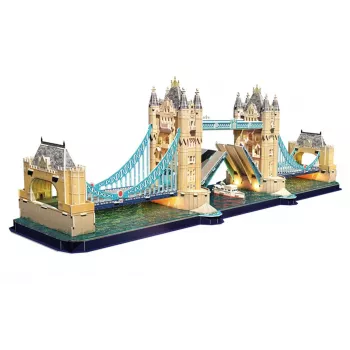 Cubic Fun 3D Puzle Tower Bridge ar LED apgaismojumu | 113 daļas | Arhitektūras modeļa komplekts