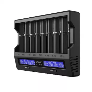 XTAR VC8S USB-C SET akumulatoru lādētājs, 3.7V/1.2V