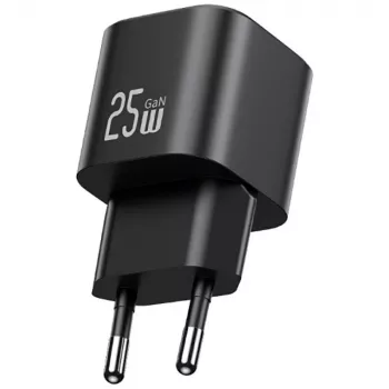 USAMS 25W GaN USB-C ātrās uzlādes lādētājs - balts