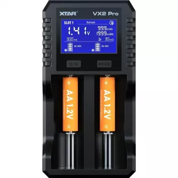 XTAR VX2 PRO KT Li-ion/LiFePO4/Ni-MH 18650 akumulatoru lādētājs