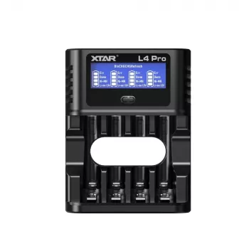 XTAR L4 PRO USB-C Li-ion/Ni-MH akumulatoru lādētājs, 1.5V/1.2V