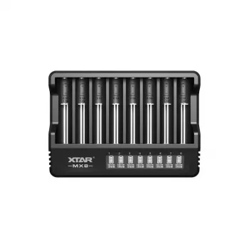 XTAR MX8 USB-C Li-ion/Ni-MH akumulatoru lādētājs, 3.7V/1.5V/1.2V