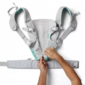 B-KIDS Infantino 4-in-1 Convertible Baby Carrier, Grey, 3.6–14.5 kg, JPMA sertificēts, ar noņemamu Wonder Cover™ bib