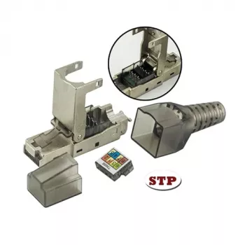 Techly 101911 Cat.6a STP bezinstrumentu RJ45 modulārais savienotājs, 10G, cinka sakausējums, 22-26 AWG