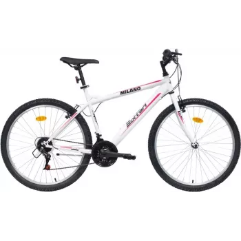 BIKE CITY MILANO 26 26 collu sieviešu pilsētas velosipēds, 6 pārnesumi Shimano, balts/rozā