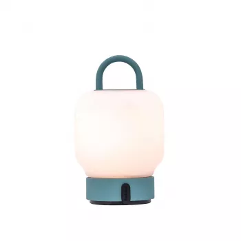 KOODUU LOOME tirkīza uzlādējama galda lampa ar 3 pakāpju skārienregulāciju, 200 lm silti balta LED, USB-C, IP44, ar rokturi