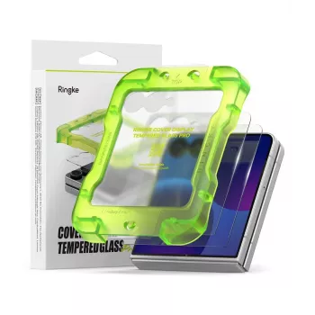 Ringke Cover Display Pro 2-Pack rūdīta stikla ekrāna aizsargs Galaxy Z Flip 8 - dzidrs