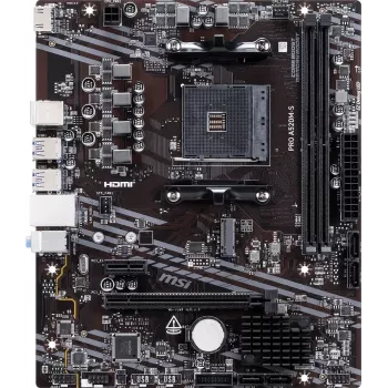 MSI A520M-S AMD A520 AM4 Micro-ATX mātesplate - DDR4, HDMI, DVI, VGA, Gigabit LAN