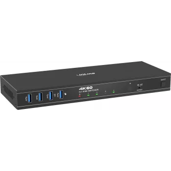 InLine® KVM slēdzis, 4x1, DP 4K/60Hz, USB 3.2 Hub (57885J)