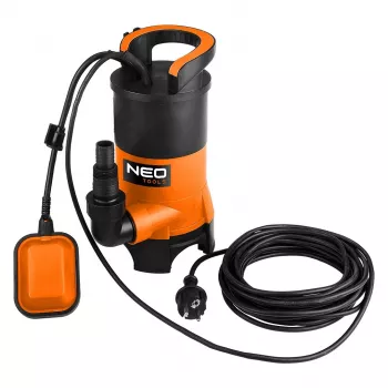 NEO TOOLS 04-745 iegremdējamais netīrā ūdens sūknis 400W, 8000 l/h, 5 m spiediena augstums, pludiņslēdzis, 10 m kabelis