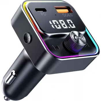 SENCOR SWM 3000 Bluetooth FM raidītājs ar USB-A QC3.0, USB-C PD 3.0, MP3 atskaņošanu, brīvroku zvanīšanu, Siri un Google Assistant