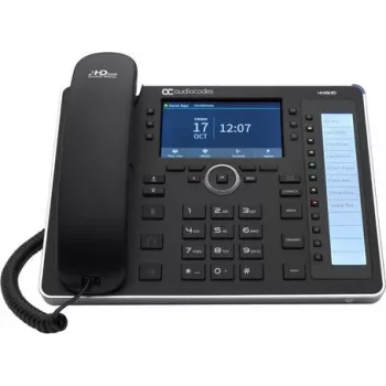 AudioCodes 445HD VoIP telefons ar numuru identifikāciju un gaidīšanas režīmu