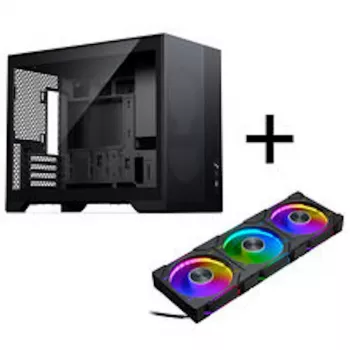 PHANTEKS XT M3 Mini korpuss + D30 PWM Regular Airflow D-RGB ventilatori, 3 gab., melns