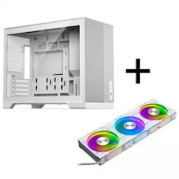 Phanteks XT M3 mini korpuss + D30 PWM Regular Airflow D-RGB ventilatori, 3 gab., balts