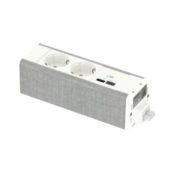SCHNEIDER ELECTRIC UNICA SYSTEM+ MODULĀRĀ IERĪCE 2XSCHUKO+USBA/C BALTS/PELĒKS
