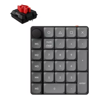 KEYCHRON K0 Max - Milk POM Red - bezvadu ciparu tastatūra