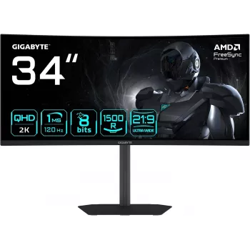 Gigabyte GS34WQCA 34 collu UWQHD izliekts VA monitors - 144Hz, 1ms MPRT, FreeSync Premium, HDR Ready