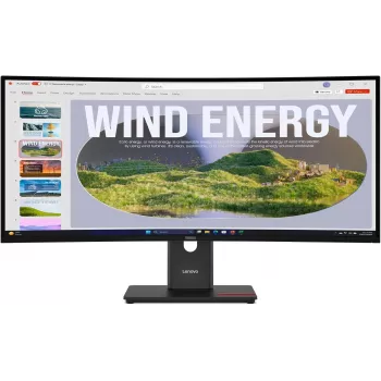 Lenovo T34WD-40 34 collu izliekts UWQHD monitors - USB-C 90W, KVM, Ethernet