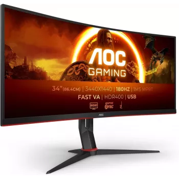 AOC CU34G2XP 34 collu izliekts UWQHD monitors - 144Hz, FreeSync Premium