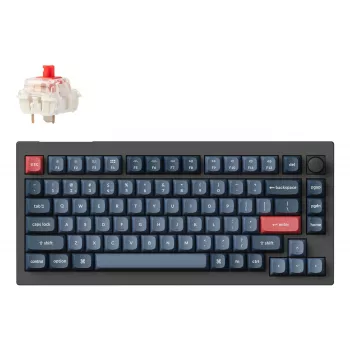 Keychron V1 Max RGB - ASV izkārtojums - Hot-Swappable Gateron Jupiter Red bezvadu tastatūra