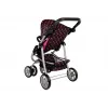 2-in-1 ratiņi ar somu un gultiņu Melns-Rozā 7706 Lean Toys