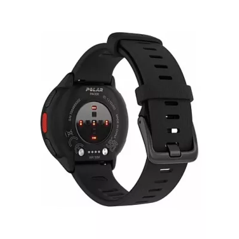 Polar Pacer GPS skriešanas pulkstenis - Night Black - S/L Strap - 1,2 inch MIP Displejs - 32MB - Bluetooth