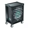 Wera 9700 Tool Rebel Workshop Trolley 1, 7 Drawers, Stainless Steel Worktop, Green/Black
