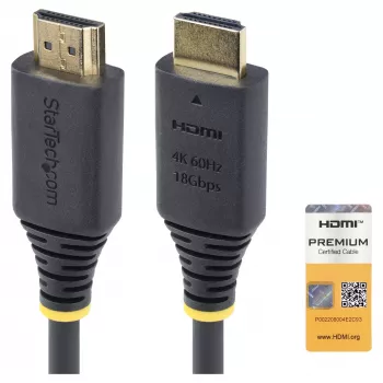 StarTech.com 1,5m (4.9ft) Premium Certified High Speed HDMI Cable, 4K60Hz, Black