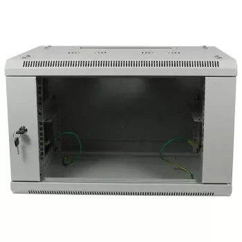 ALLNET 19 inch Wall Mount Enclosure 9U 1-Part Depth 450mm Light Grey Flat Pack SMA Series