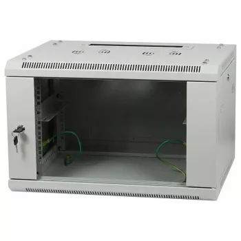 ALLNET 19 inch sienas skapis 15U 1-dziļums 600mm gaiši pelēks plakanā iepakojumā SMA sērija