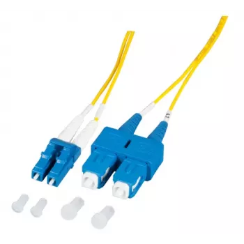 EFB Elektronik O0360.1-1.2 optiskā šķiedras patch kabelis 1 m LC Duplex – SC Duplex OS2 viens režīms dzeltens