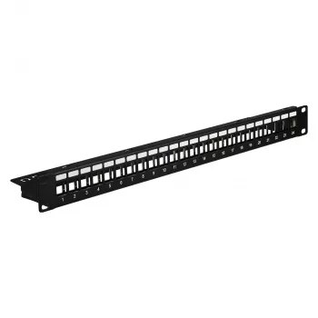 EFB Sadales panelis 19 inch 1U 24-portu ekranēts Cat.6A melns RAL9005