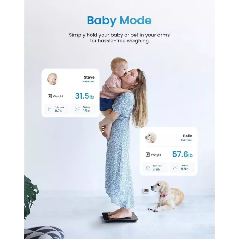 Viedie svari ķermeņa analīzei RENPHO Elis 1 Smart Body Scale Black
