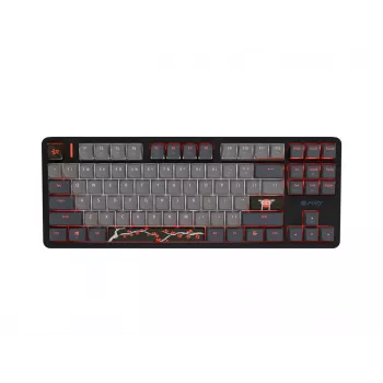 Fury Kanabo K6 Gaming tastatūra, US izkārtojums, RGB fona apgaismojums, magnētiskais plaukstas balsts, melna/pelēka