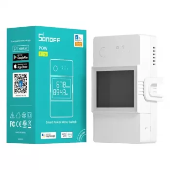 Sonoff POWR316D viedais jaudas mērītājs un slēdzis ar WiFi, LCD displeju, 16A, 3500W, enerģijas uzraudzību, saderīgs ar Alexa un Google Home