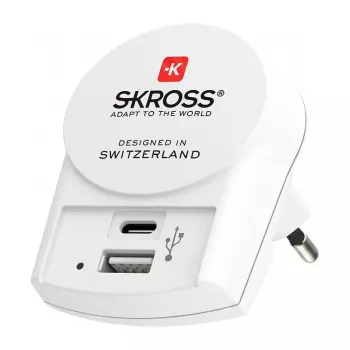 SKROSS Pro+ USB AC30PD pasaules ceļojumu adapteris ar 30W USB-C PD un USB-A