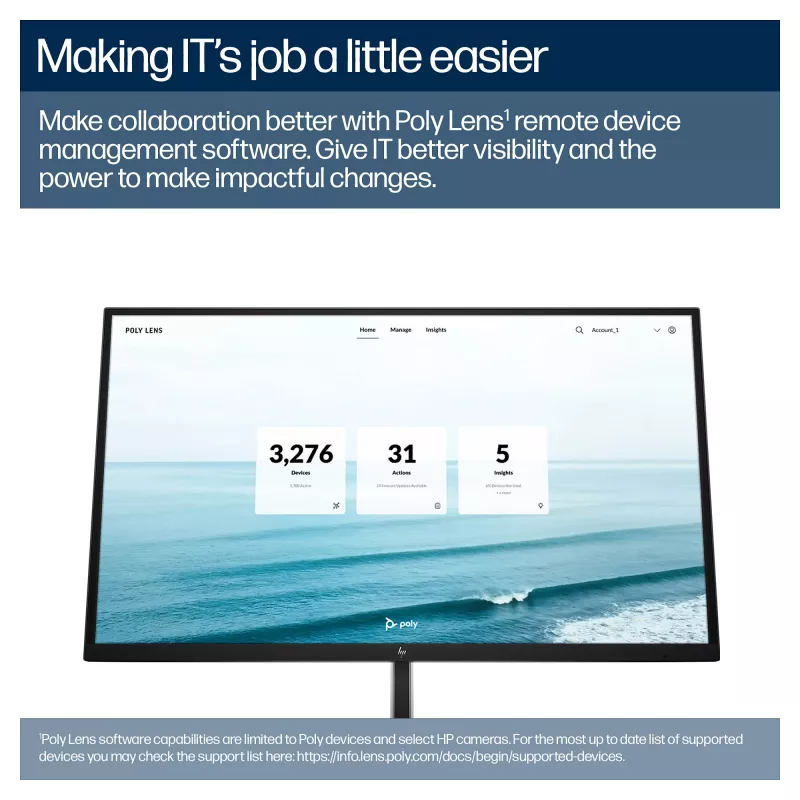 Poly Studio E60 PTZ konferences kamera - 4K UHD, Dual 8MP, PoE+