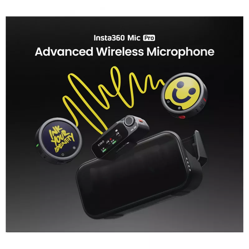 Insta360 Mic Pro (2 TX + 1 RX) - digitālā bezvadu mikrofonu sistēma